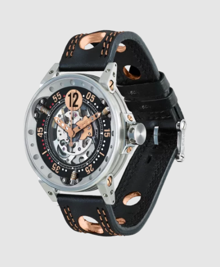 Review High Quality B.R.M Replica Watches For Sale BRM Racing V6-44-SA Gray and 5N Skeleton